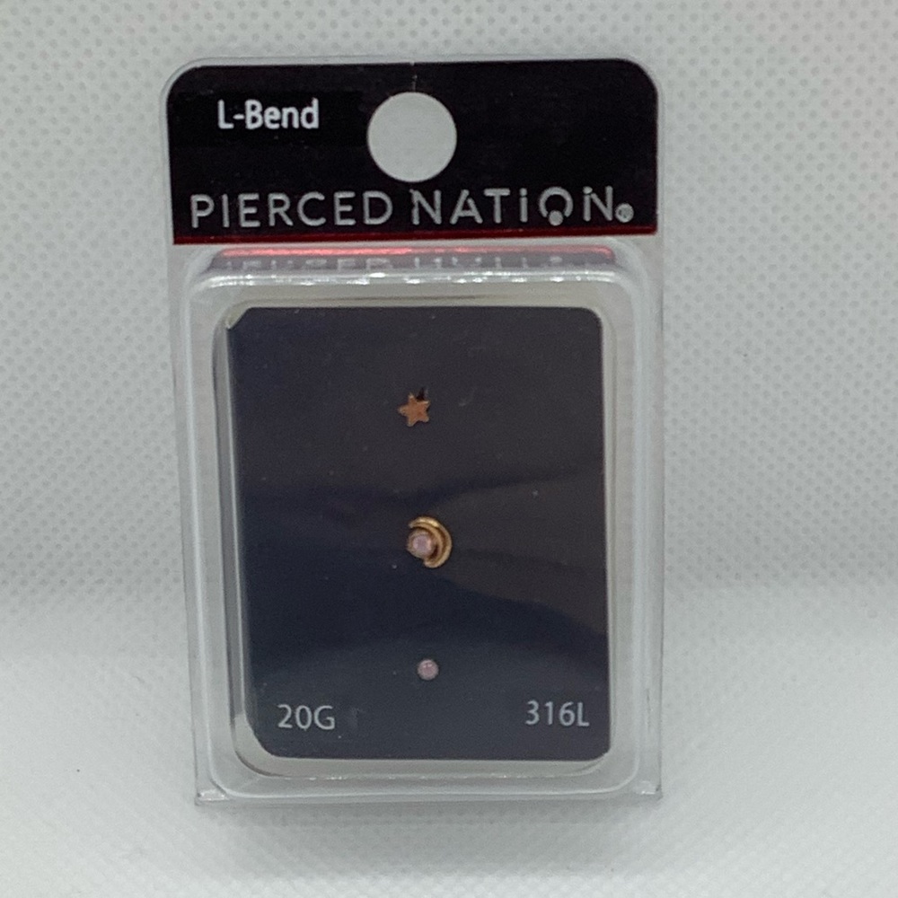 NWT Pierced Nation L bend 20G Nose Ring 3 pack
